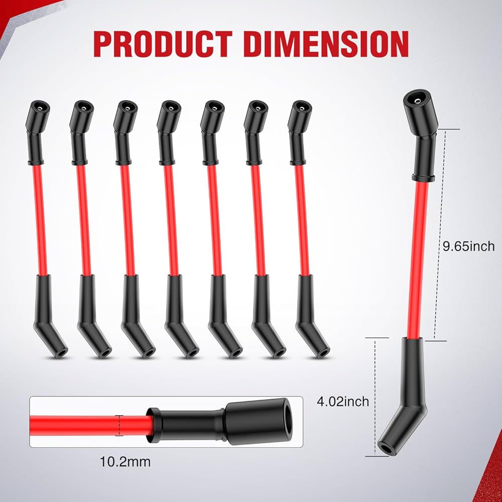 N　LS 10.5° Amazon.com: Nilight Spark Plug Wire 10.5 mm High Performance